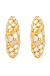 Shop_ISHARYA_Gold Plated Mirror Statement Celebration Studs _at_Aza_Fashions