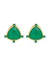 Buy_Isharya_Green Crystals, Diamonds Demure Petit Studs _at_Aza_Fashions