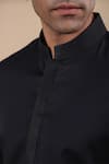 Buy_Raw & Rustic by Niti Bothra_Black 100% Pure Supima Cotton With Natural Stretch Solid Potli Lined Kurta 