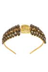 Buy_ORNAMAAS_Gold Cubic Zirconia Embellished Headband _at_Aza_Fashions