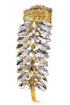 ORNAMAAS_Gold Cubic Zirconia Spike Embellished Headband _Online_at_Aza_Fashions