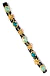 Shop_ORNAMAAS_Green Cubic Zirconia Abstract Motif Embellished Headband _at_Aza_Fashions