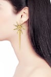 Buy_ORNAMAAS_Gold Plated Oversized Star Anise Spike Earrings _at_Aza_Fashions