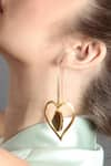 Buy_ORNAMAAS_Gold Plated Heart Beats Carved Earrings _at_Aza_Fashions