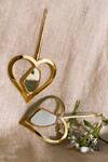 Shop_ORNAMAAS_Gold Plated Heart Beats Carved Earrings _at_Aza_Fashions