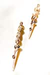 Shop_ORNAMAAS_Yellow Abstract Vitis Vinifera Earrings _at_Aza_Fashions