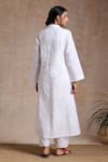 Shop_Vasstram_White Cotton Linen Solid Shirt Collar Gulistaan Long Jacket _at_Aza_Fashions