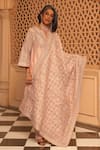 Buy_Sheetal Batra_Pink Chauga Kurta And Dupatta  Silk Chanderi Aiman Bodice Salwar Set 