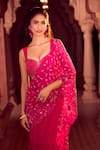 Shop_Aariyana Couture_Pink Saree Viscose Crepe Hand Embroidery Pre-draped Lehenga With Bustier 