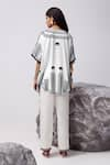 Shop_Kamaali Pret_White Cupro Printed Elephant V-neck Hathi Oversized Top _at_Aza_Fashions