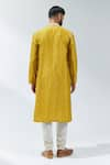 Shop_PRIYAL PRAKASH_Yellow Kurta Chanderi Embroidery Gota Patti Set _at_Aza_Fashions