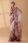 Buy_Thee Modern Roots_Purple Chiffon Print Desert Hills Mystical Saree _at_Aza_Fashions