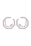 Buy_PRATA_White Crystal Prisma Octagon Earrings _at_Aza_Fashions