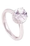 Buy_PRATA_White Stone Miraya Classic Solitaire Ring _at_Aza_Fashions