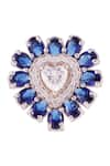 PRATA_Blue Stone Ocean Heart Solitaire Ring _Online_at_Aza_Fashions