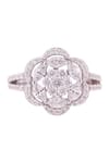 PRATA_White Stone Cloris Rosette Embellished Ring _Online_at_Aza_Fashions