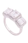 Shop_PRATA_White Stone Emerald Cut Opulence Ring _at_Aza_Fashions