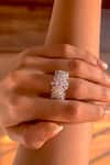 Buy_PRATA_White Cubic Zirconia Glittering Horizon Ring _at_Aza_Fashions