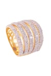 Shop_PRATA_White Cubic Zirconia Diamante Flare Ring _at_Aza_Fashions