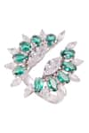 Shop_PRATA_Green Cubic Zirconia Ivy Marquise Ring _at_Aza_Fashions