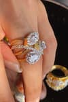 Buy_PRATA_White Cubic Zirconia Diamond Vision Ring _at_Aza_Fashions