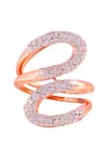 Buy_PRATA_White Cubic Zirconia Whirlwind Pave Ring _at_Aza_Fashions