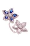 PRATA_Blue Cubic Zirconia Two Of A Kind Ring _Online_at_Aza_Fashions