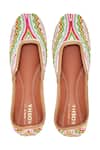 Shop_House Of Kosha_Multi Color Eva Garden Hand-embroidered Leather Juttis _at_Aza_Fashions