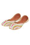 House Of Kosha_Multi Color Eva Garden Hand-embroidered Leather Juttis _Online_at_Aza_Fashions