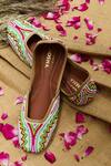 House Of Kosha_Multi Color Eva Garden Hand-embroidered Leather Juttis _at_Aza_Fashions