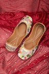 Shop_House Of Kosha_Multi Color Beads Gul Bagh Embroidered Juttis _Online_at_Aza_Fashions