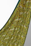 Thee Modern Roots_Green Crepe Printed Animal Saree With Unstitched Blouse Piece _Online_at_Aza_Fashions