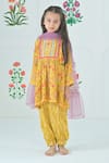 Buy_The Plum Bum_Green Salwar And Kurta Muslin Printed Floral Jaal Flower & Set _at_Aza_Fashions