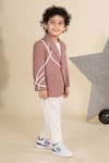 Shop_LITTLE BOYS CLOSET_Pink Suiting Stripe Pattern Blazer And Pant Set _at_Aza_Fashions