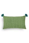 Buy_Onset Homes_Green Front 51% Linen Ananya Rectangle Shaped Cushion Cover - Set Of 2 _at_Aza_Fashions