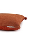 Shop_Onset Homes_Orange Front 51% Linen Ananya Textured Cushion Cover - Set Of 2 _at_Aza_Fashions