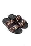 Domani_Brown Magnus Leather Sandals _Online_at_Aza_Fashions