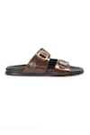 Buy_Domani_Brown Magnus Leather Sandals _Online_at_Aza_Fashions