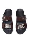 Shop_Domani_Brown Magnus Leather Sandals _Online_at_Aza_Fashions