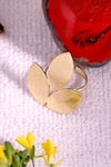 Shop_Dugran By Dugristyle_Gold Plated Iqbal Floral Shaped Ring _at_Aza_Fashions