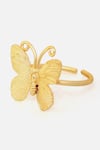 Shop_Dugran By Dugristyle_Gold Plated Dil Khush Butterfly Shaped Ring _Online_at_Aza_Fashions