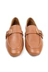 Shop_Vanilla Moon_Brown Plain Colleen Buckle Flats _at_Aza_Fashions