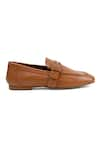 Vanilla Moon_Brown Plain Colleen Buckle Flats _Online_at_Aza_Fashions