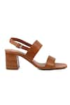 Vanilla Moon_Brown Plain Delora Strap Heels _Online_at_Aza_Fashions