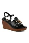 Buy_Vanilla Moon_Black Nuria Chain Strap Embellished Wedges _at_Aza_Fashions