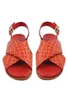 Shop_Vanilla Moon_Red Sarina Woven Strap Flats _at_Aza_Fashions