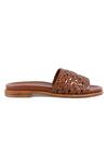 Vanilla Moon_Brown Sian Braided Woven Flats _Online_at_Aza_Fashions