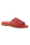 Buy_Vanilla Moon_Red Sian Braided Woven Strap Flats _at_Aza_Fashions