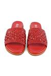 Shop_Vanilla Moon_Red Sian Braided Woven Strap Flats _at_Aza_Fashions