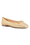 Buy_Vanilla Moon_Gold Yulia Basket Woven Ballerinas _at_Aza_Fashions